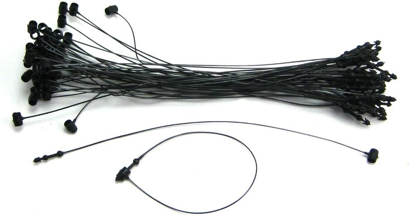 100 Black Tags Plastic Snap Lock Loop Pin Security Ties Fastener Manual No Tag Gun Required